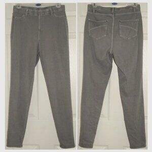 Time and Tru Gray Skinny Pants (Waist: 28"+, Elastic), Women Size M (8-10)